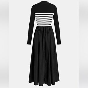 Cupshe Black and White Striped Maxi Dress